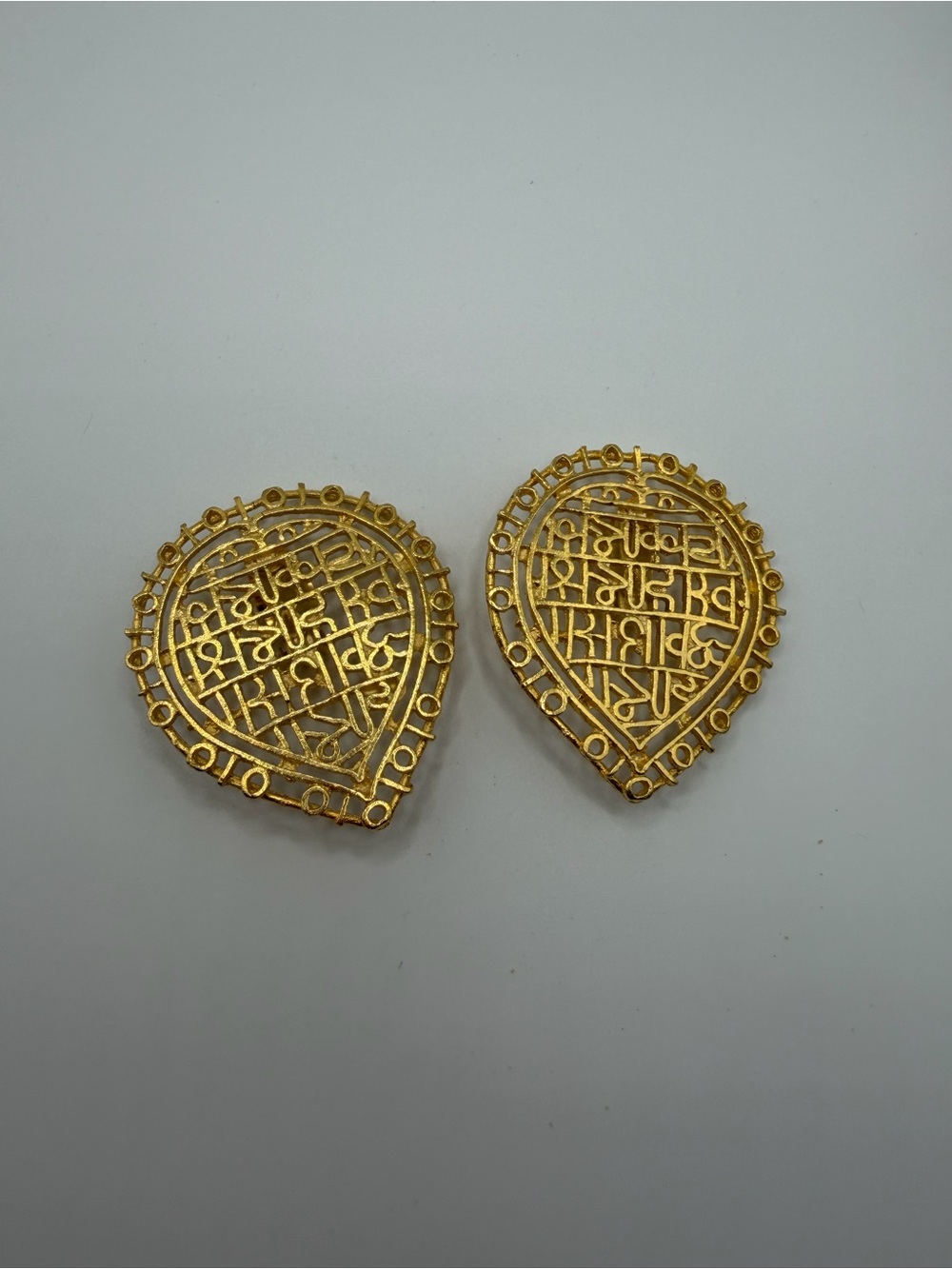 Kenneth Jay Lane Gold Filigree Teardrop Earrings